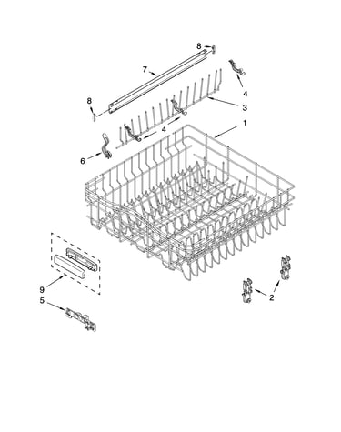 Upper rack and track parts