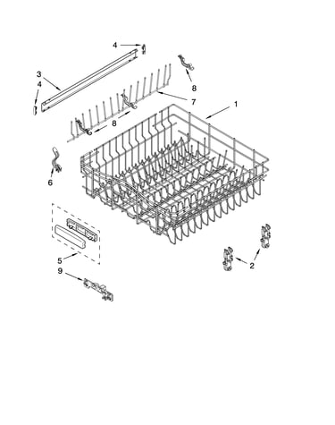 Upper rack and track parts
