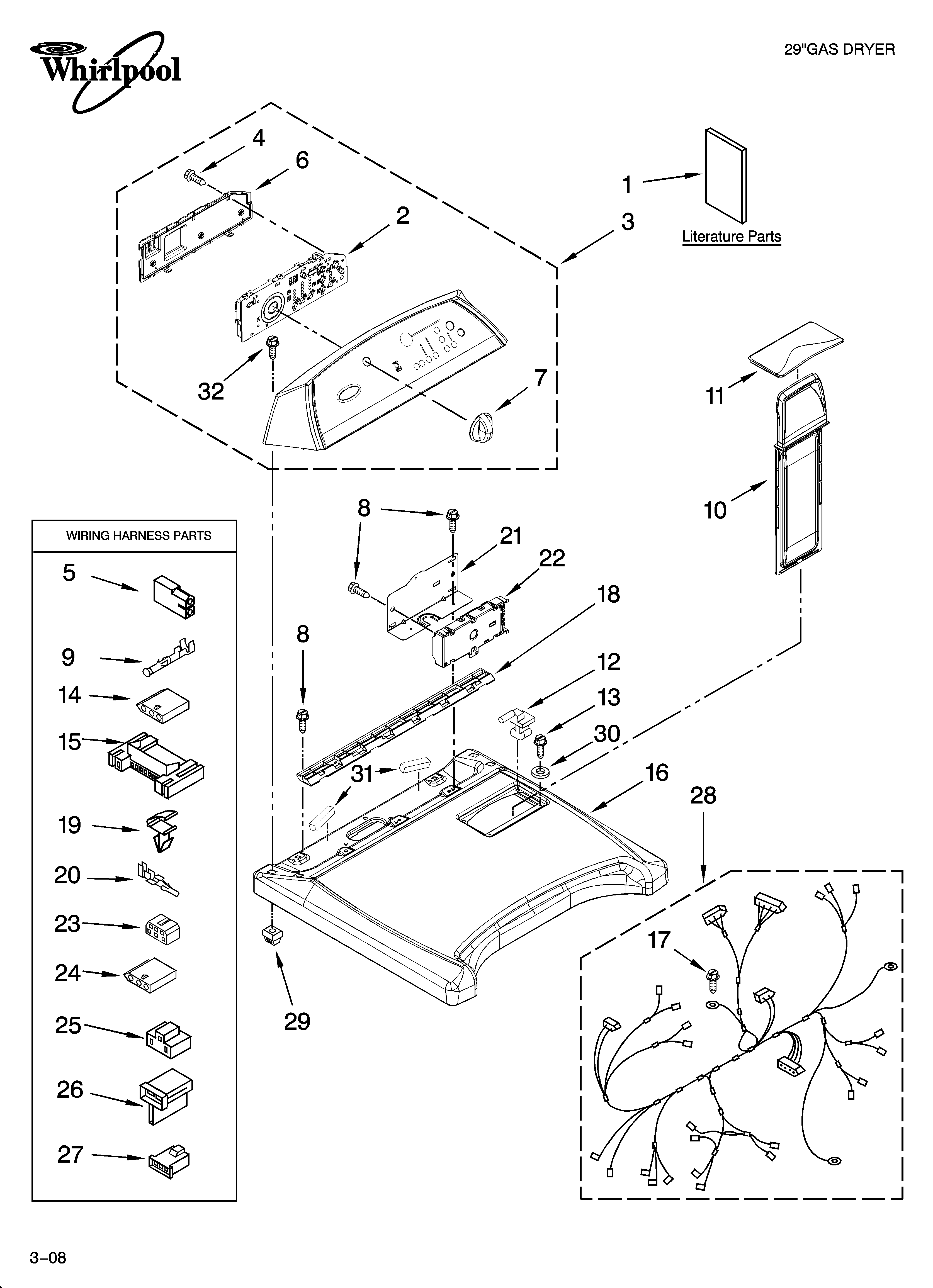 Top and console parts