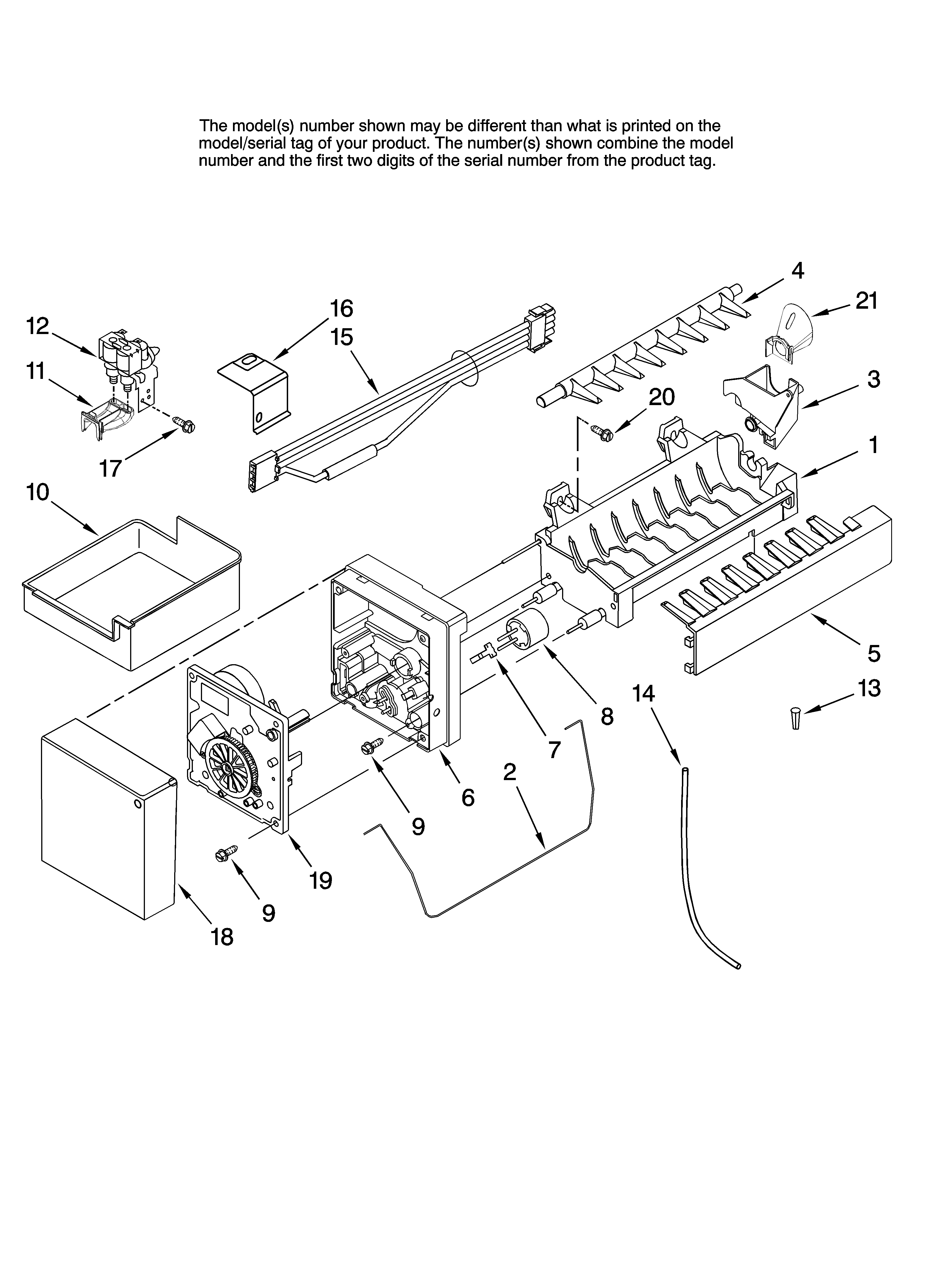 Icemaker parts, optional parts (not included)