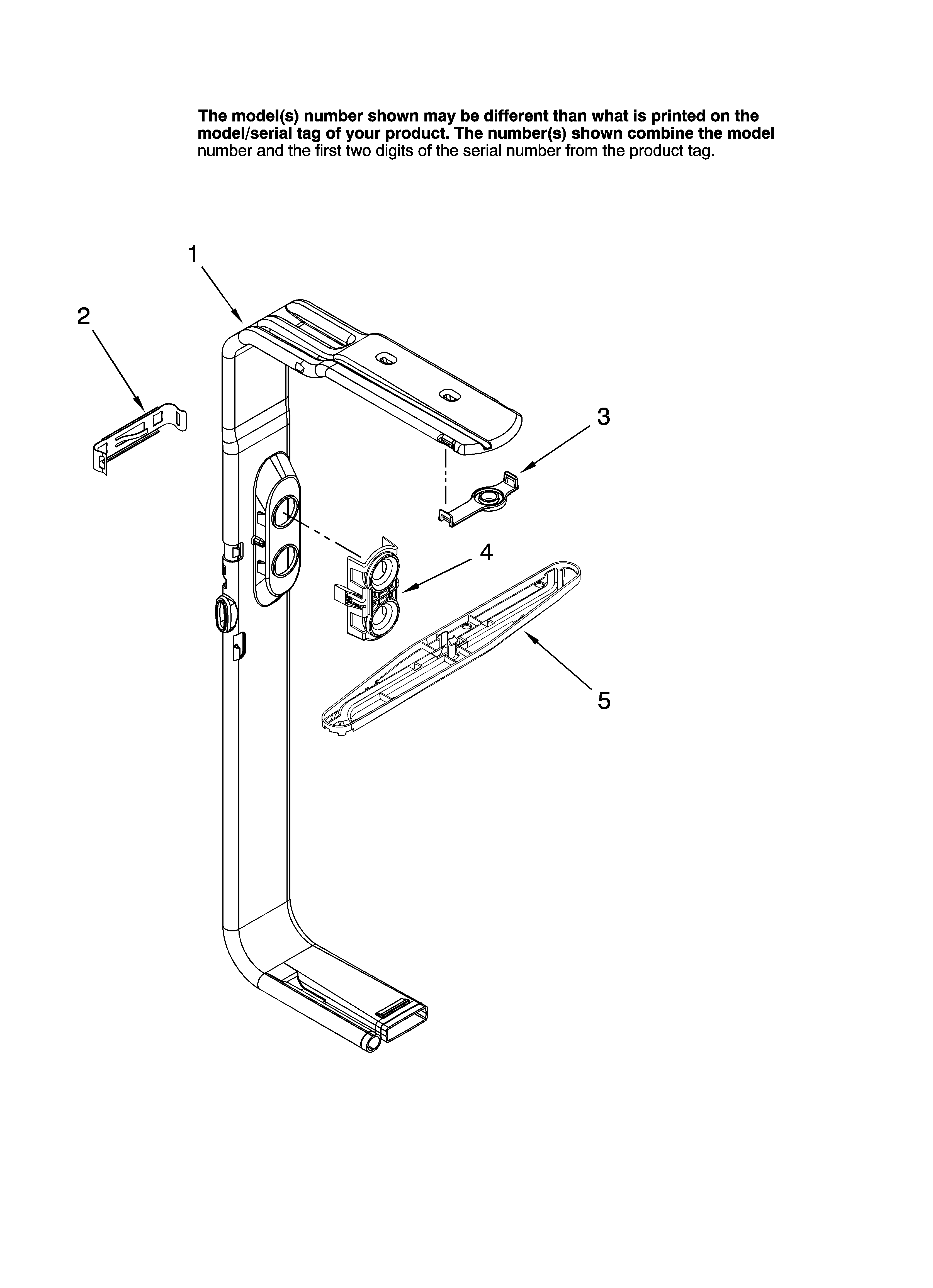 Upper wash and rinse parts, optional parts (not includ