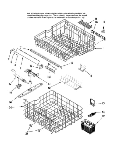 Upper and lower rack parts
