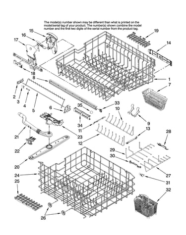 Upper and lower rack parts