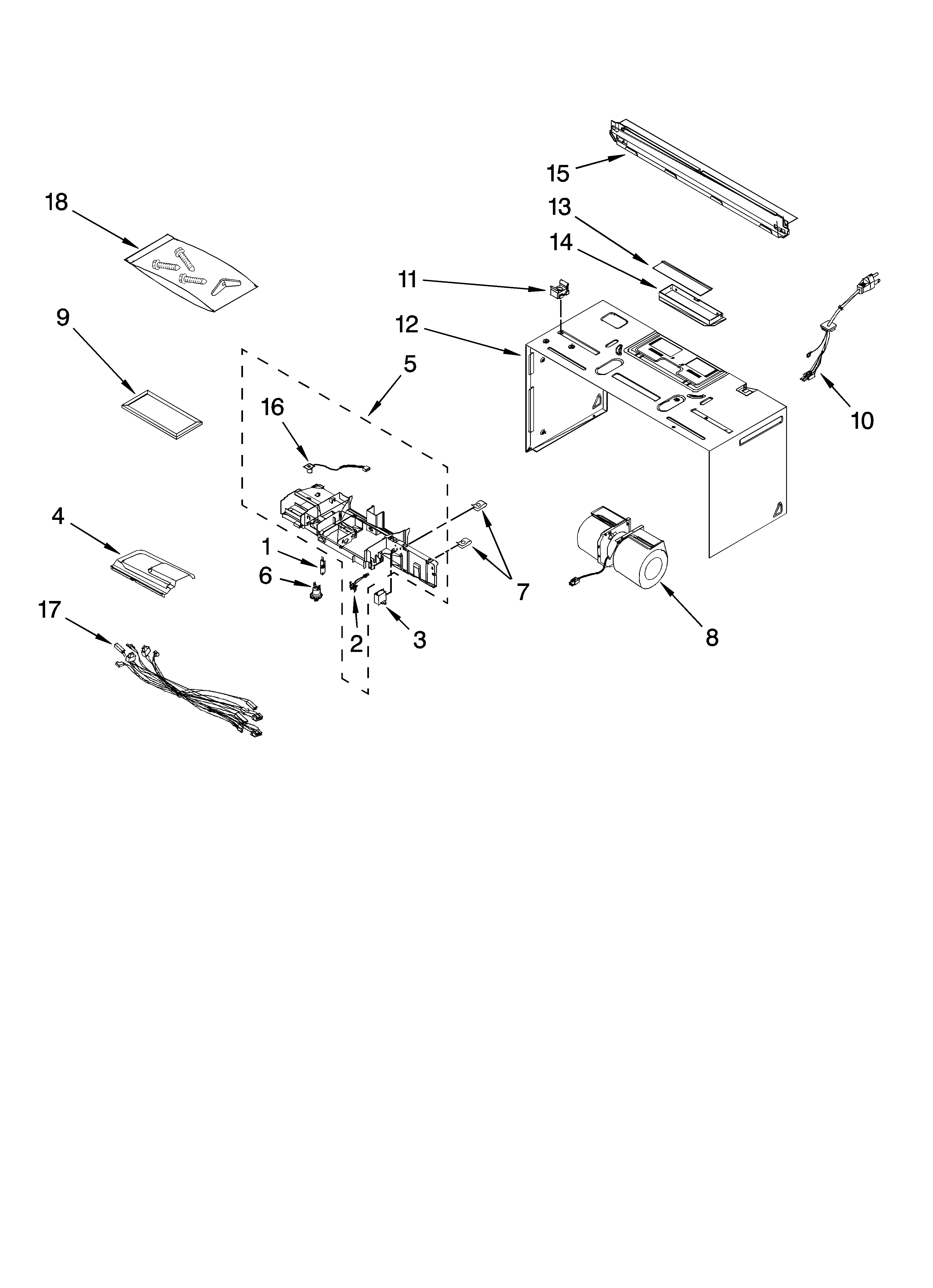 Cabinet and air flow parts