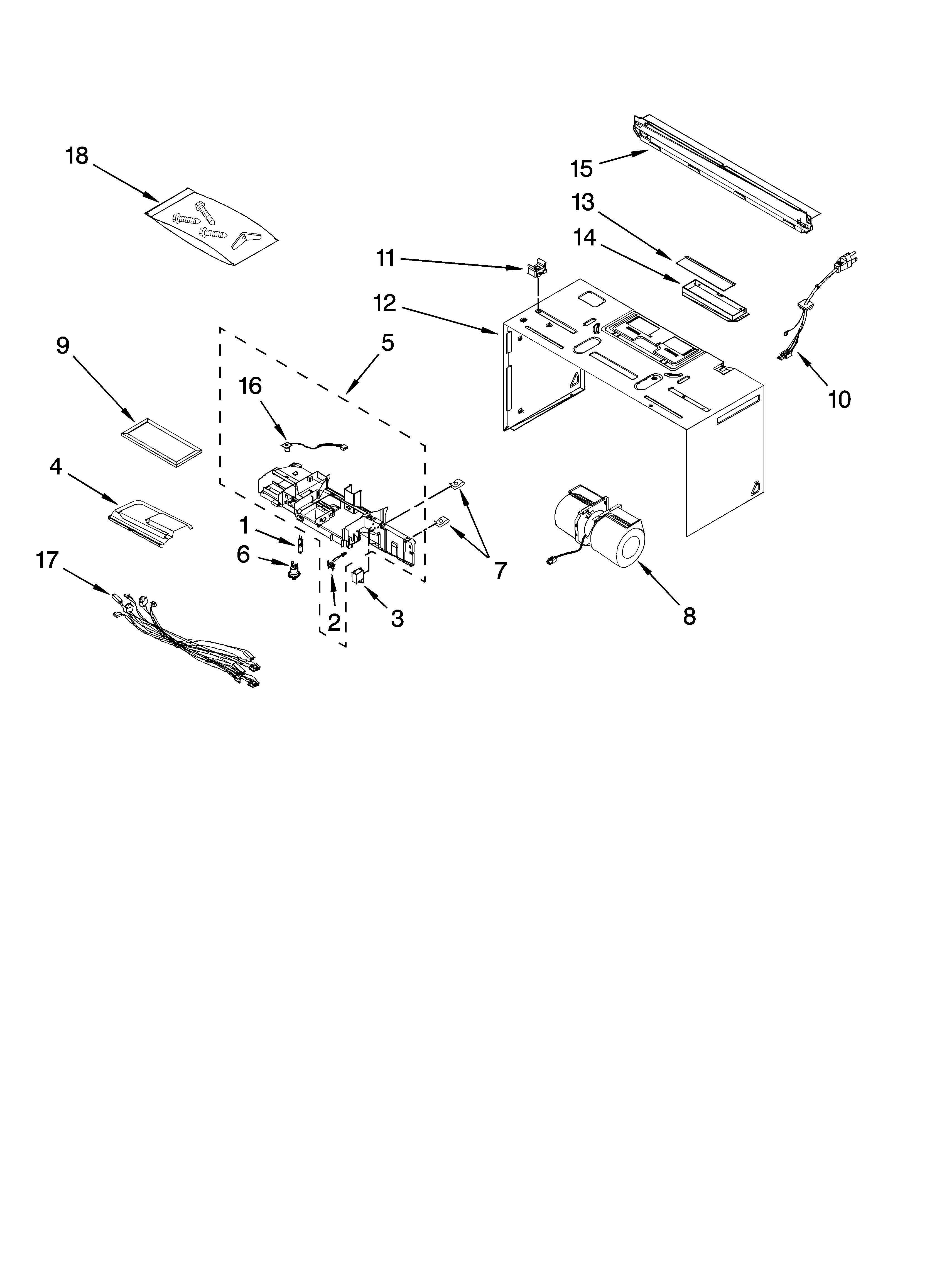Cabinet and air flow parts