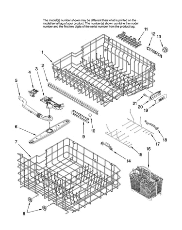 Upper and lower rack parts