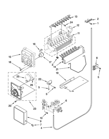Icemaker parts, optional parts (not included)