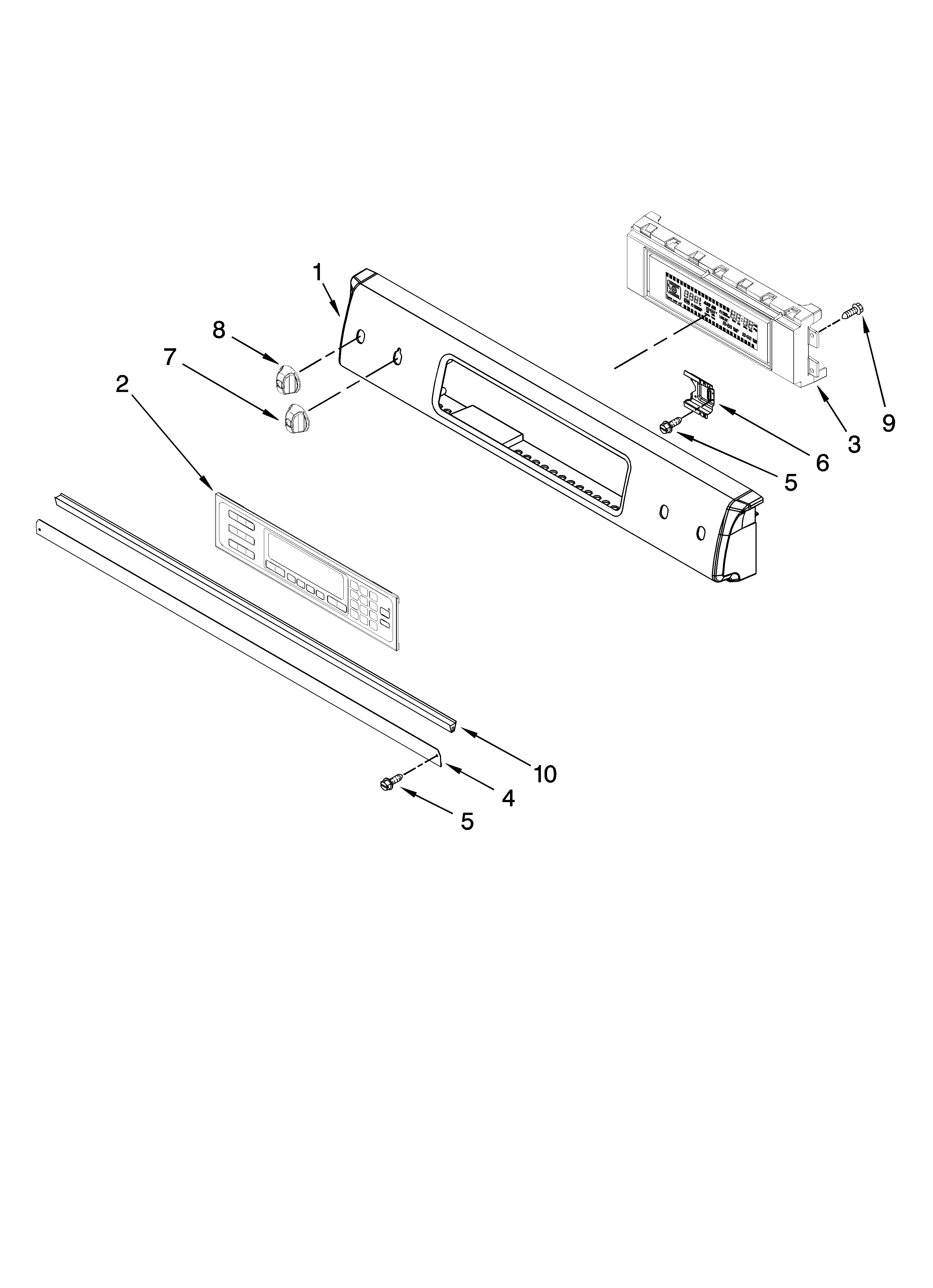 Control panel parts, optional parts (not included)
