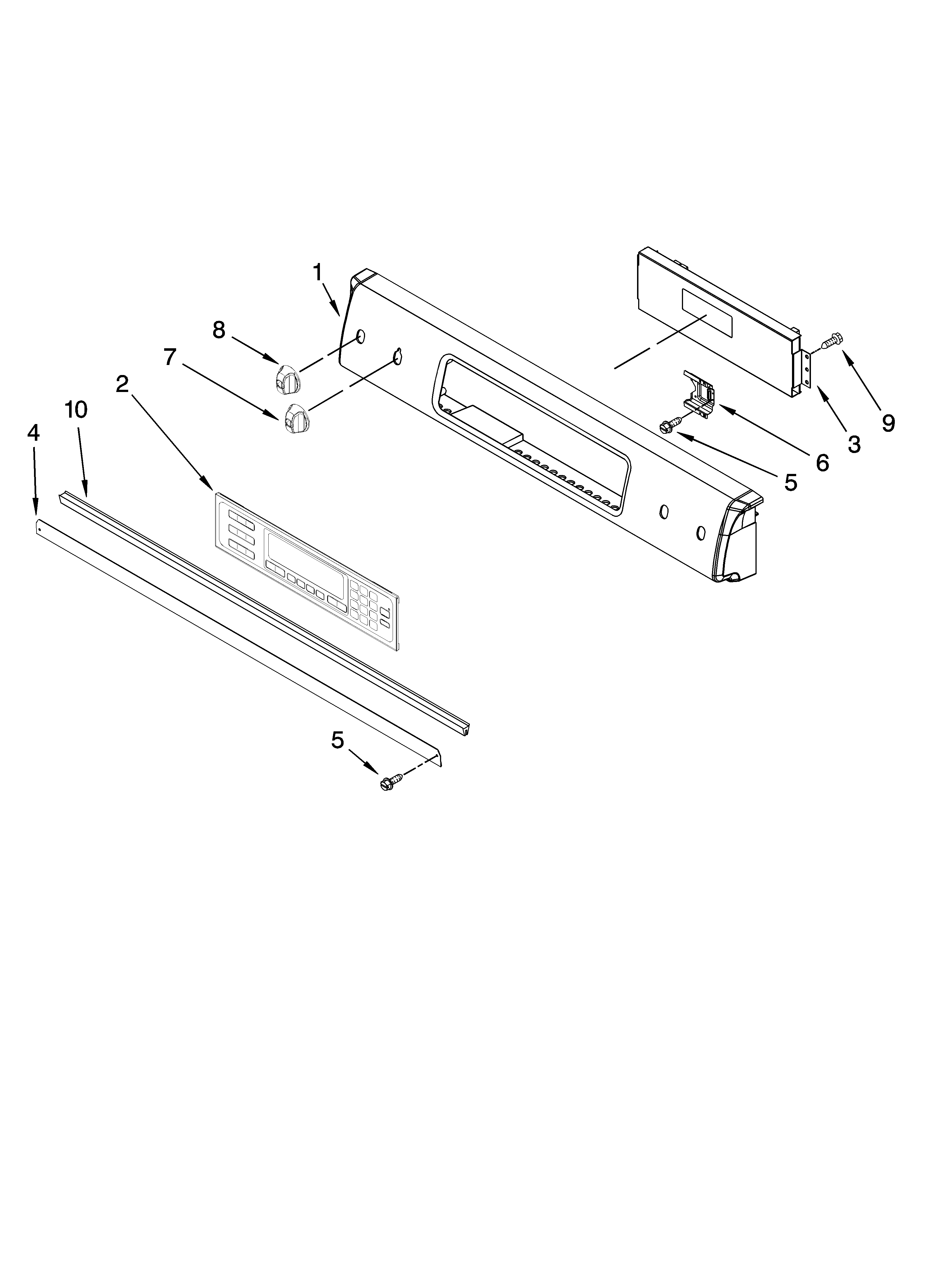 Control panel parts, optional parts (not included)