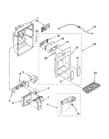 Dispenser front parts