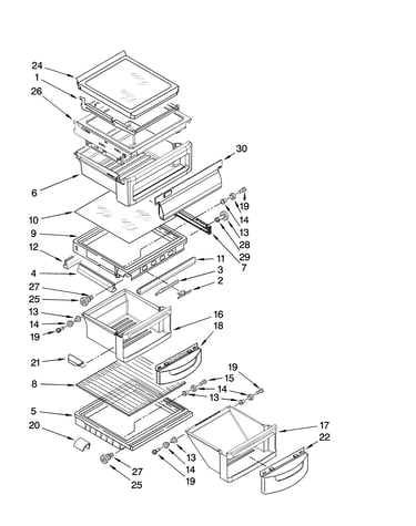 Refrigerator shelf parts