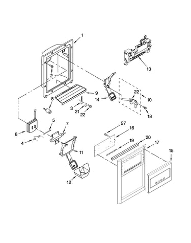 Dispenser front parts