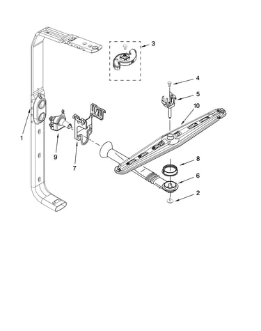 Upper wash and rinse parts