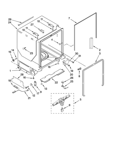 Tub and frame parts