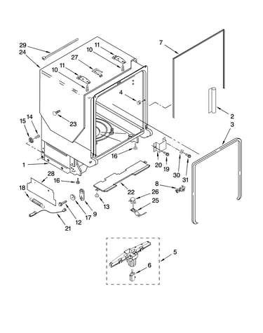 Tub and frame parts