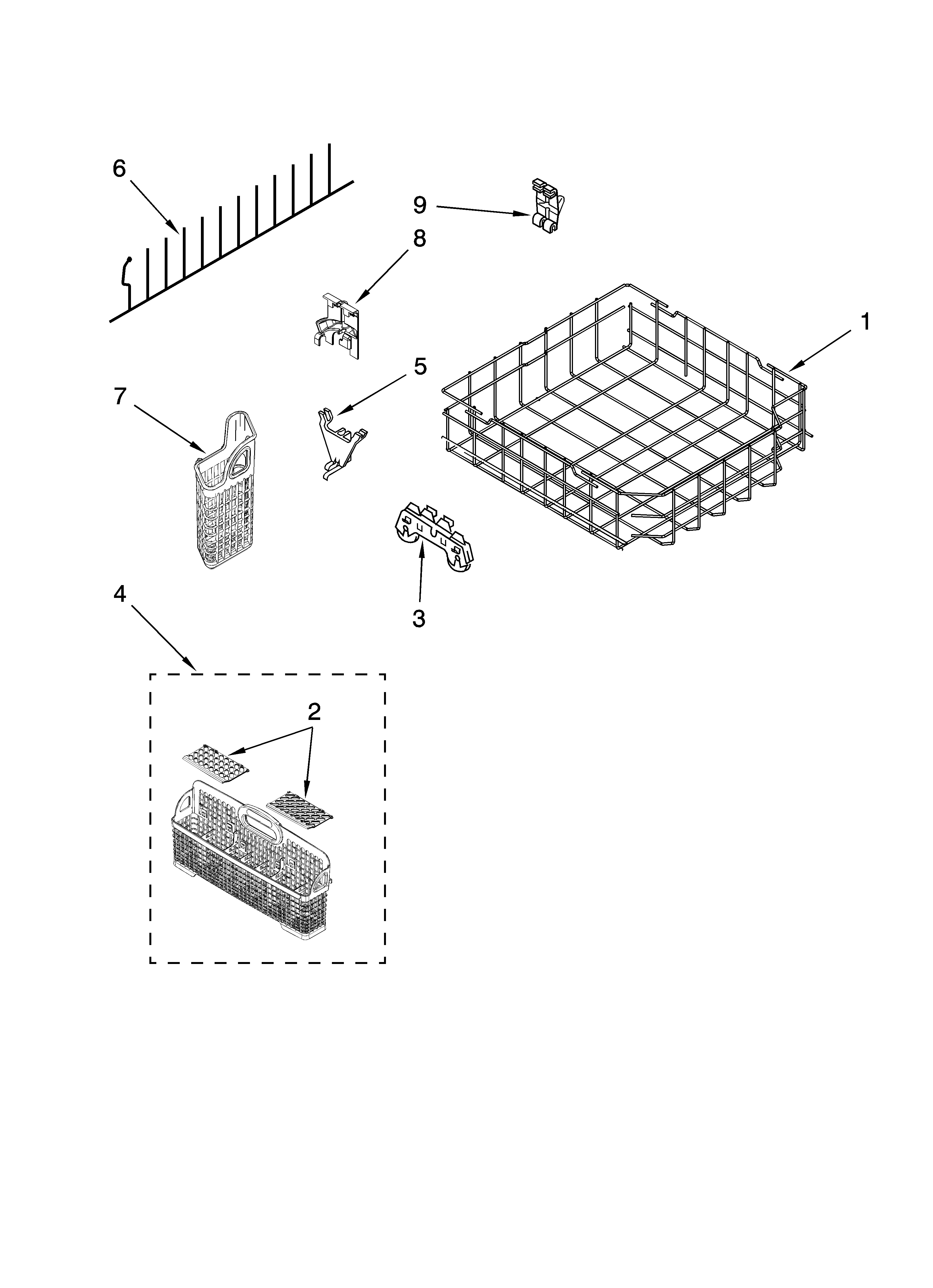 Lower rack parts