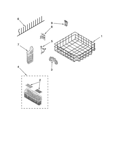 Lower rack parts