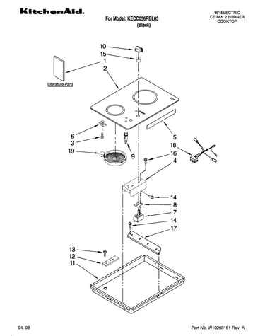 Cooktop parts, optional parts (not included)