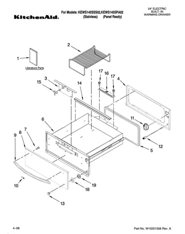 Control, door and drawer parts