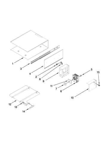 Internal warming drawer parts