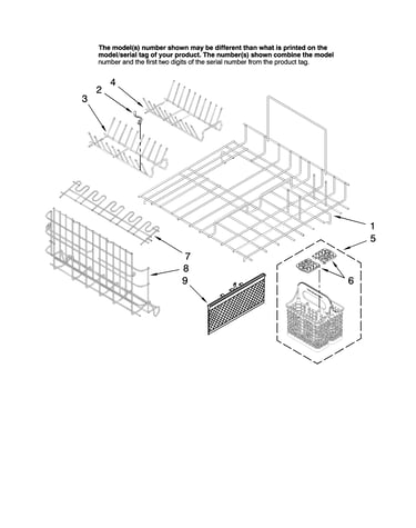 Upper and lower dishrack parts