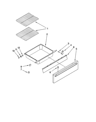 Drawer and rack parts, optional parts (not included)