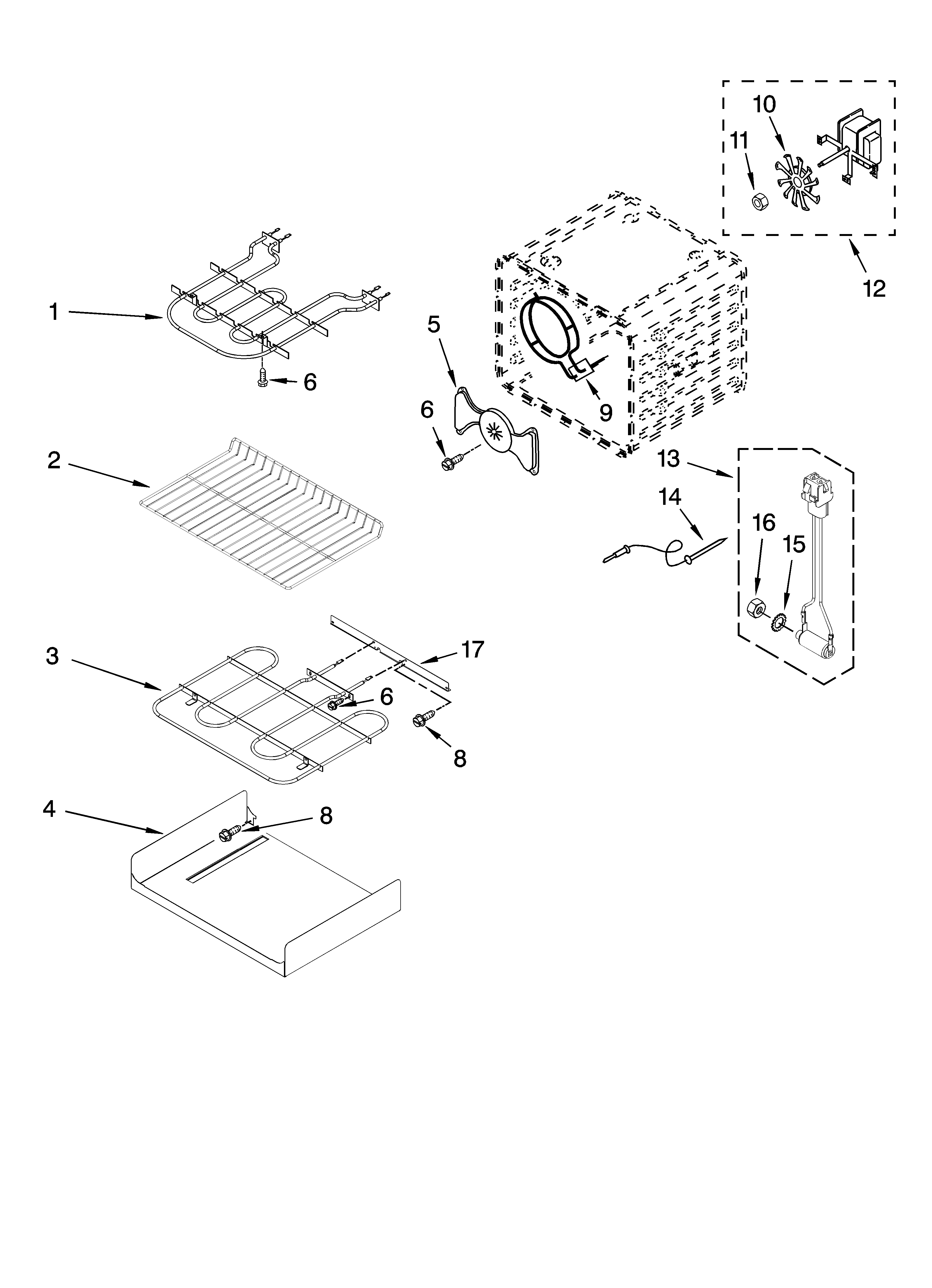 Internal oven parts