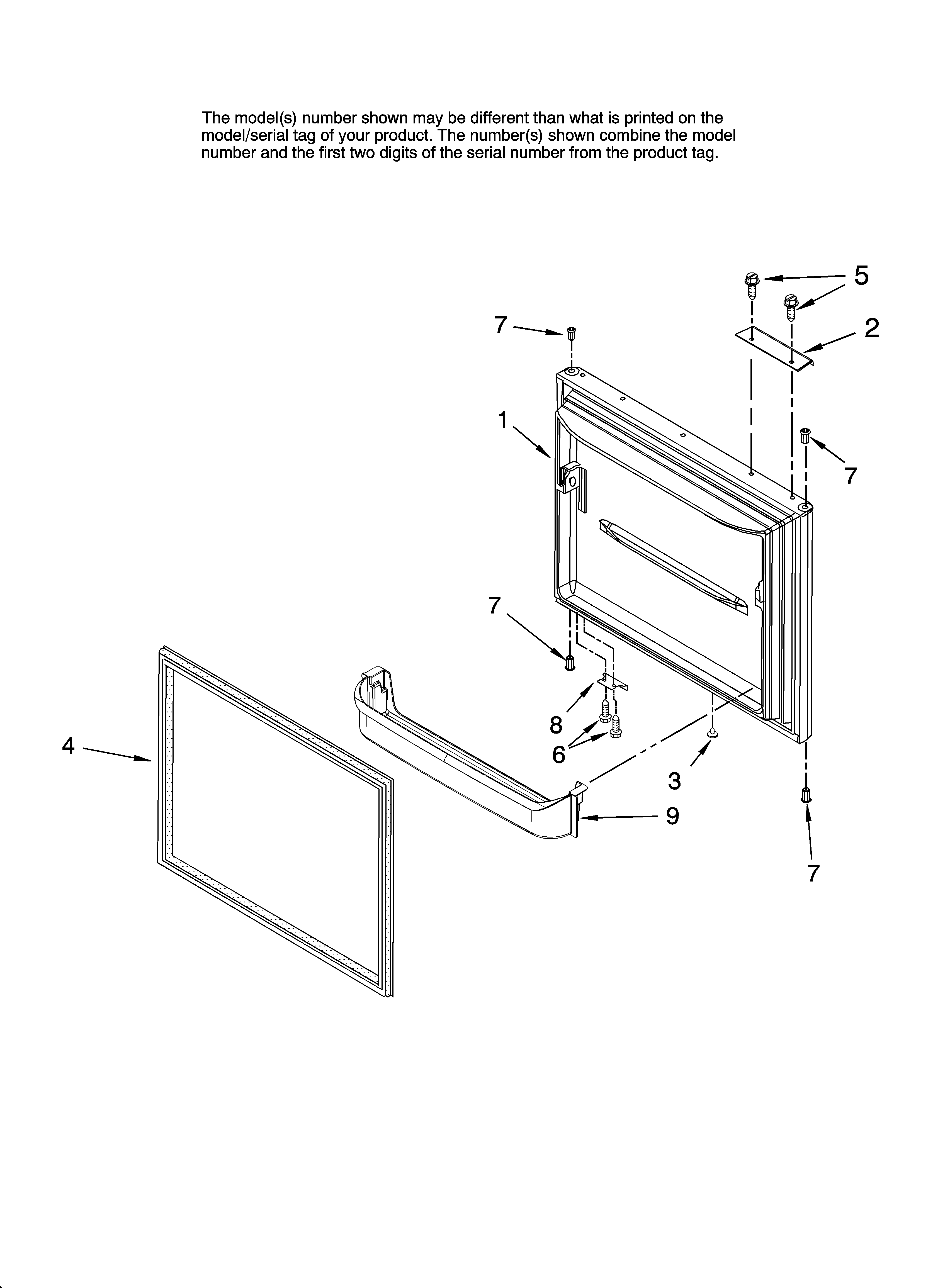 Freezer door parts