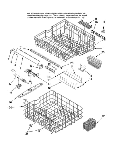 Upper and lower rack parts