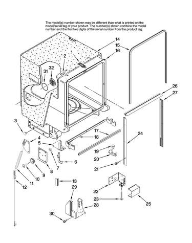 Tub and frame parts