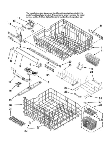 Upper and lower rack parts