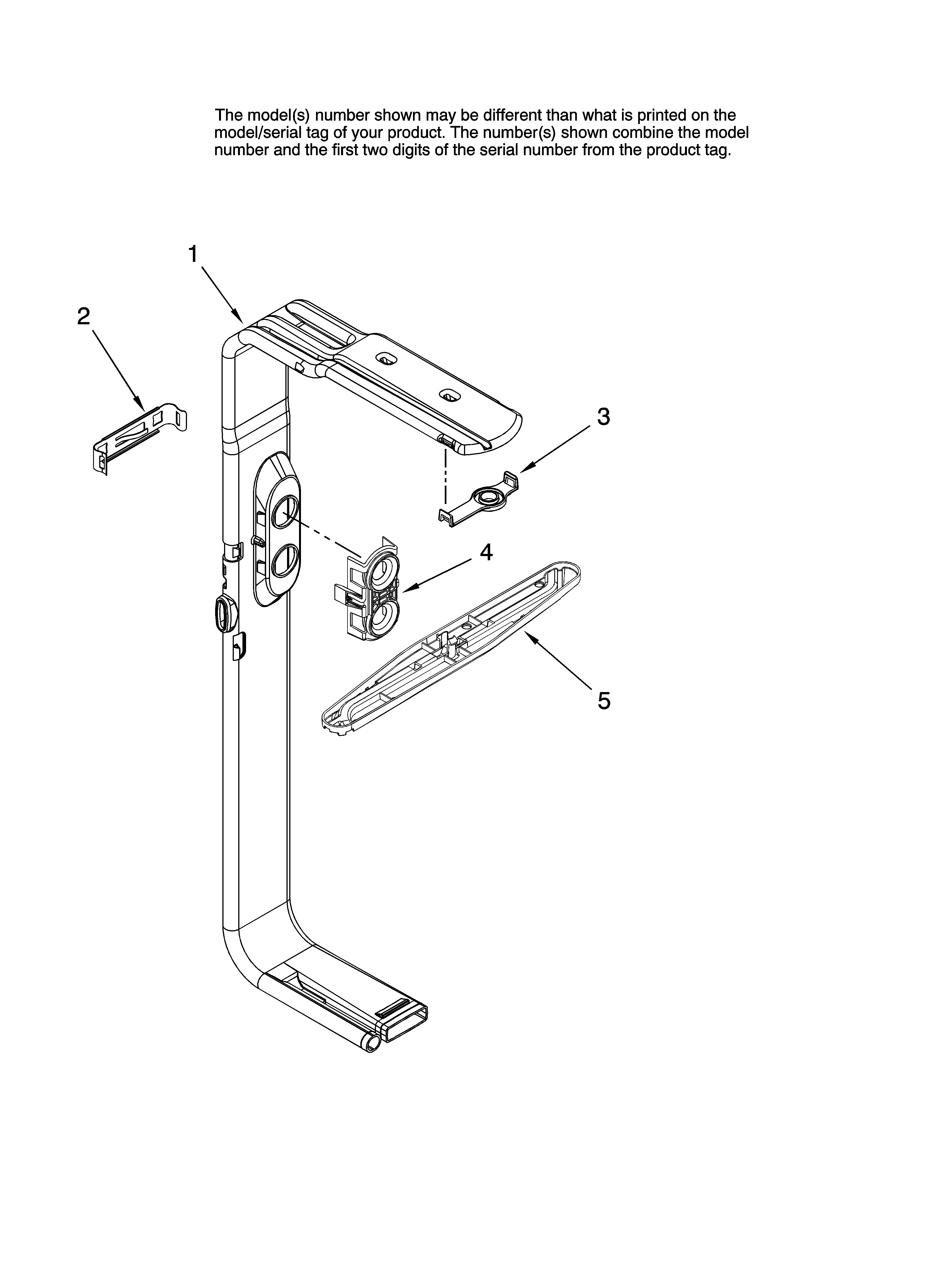 Upper wash and rinse parts, optional parts (not includ