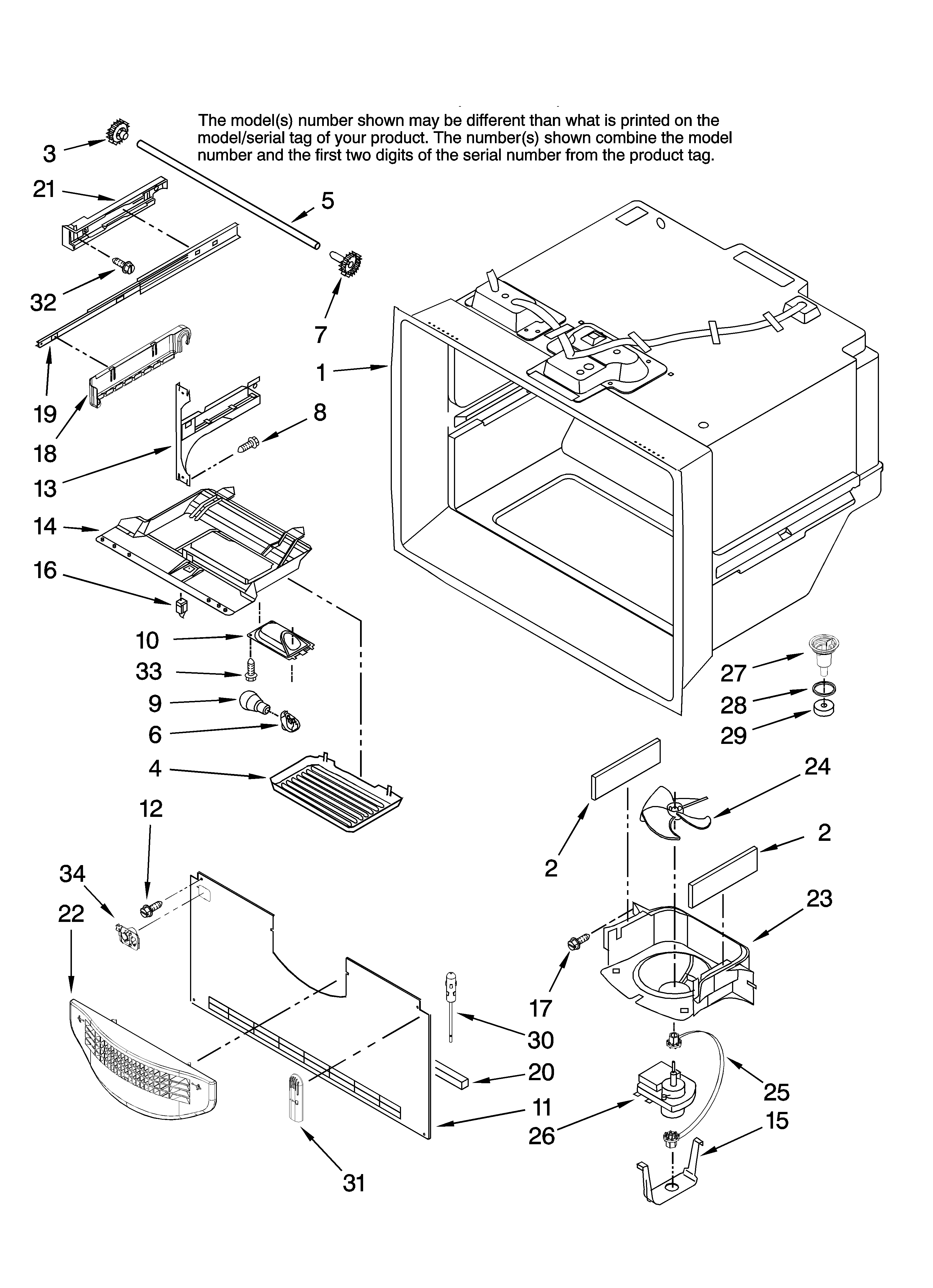 Freezer liner parts