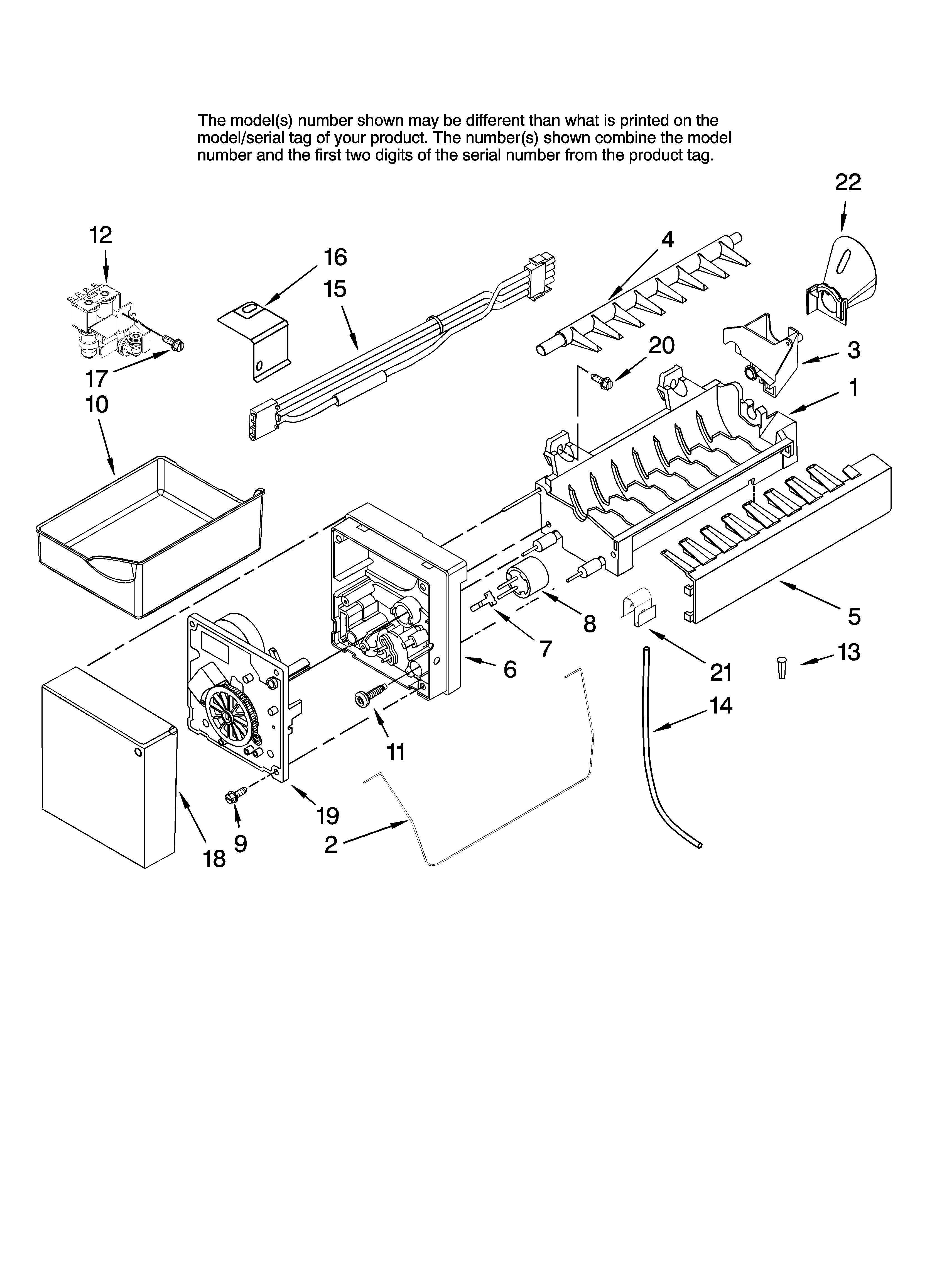 Icemaker parts, optional parts (not included)