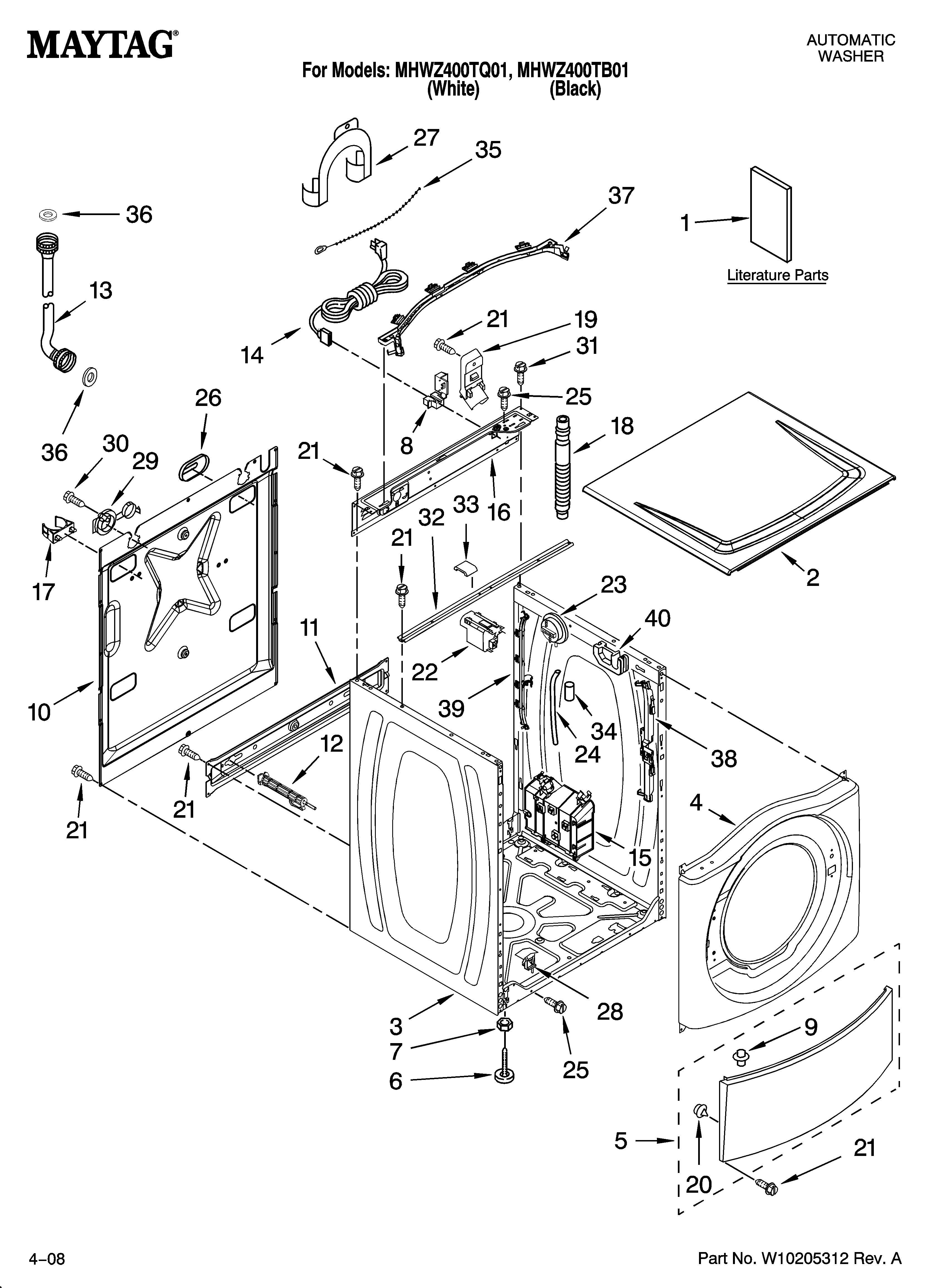 Top and cabinet parts