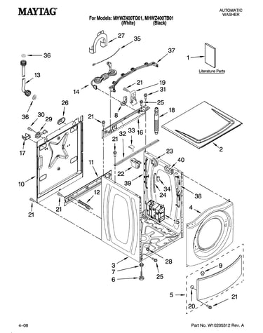 Top and cabinet parts