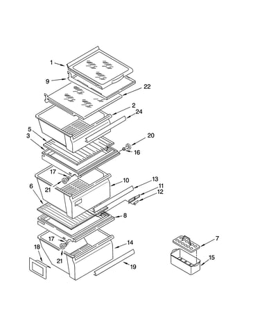 Refrigerator shelf parts
