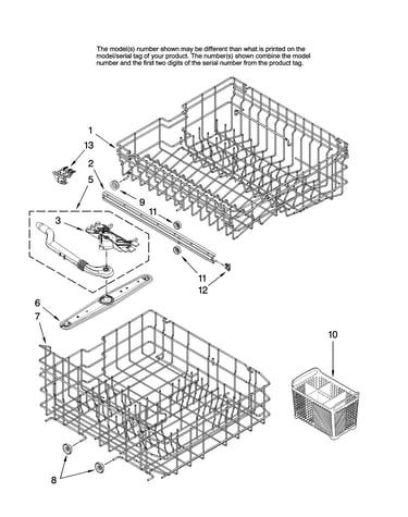 Upper and lower rack parts
