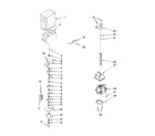 Whirlpool ED5PBAXVB00 motor and ice container parts diagram