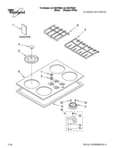 Cooktop, burner and grate parts