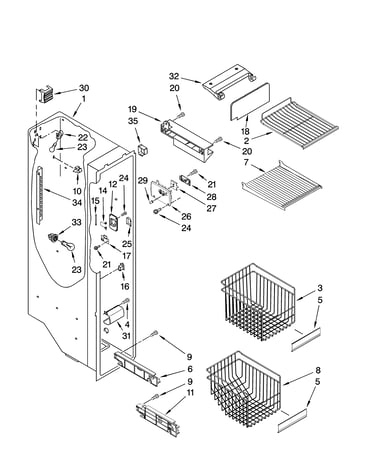 Freezer liner parts