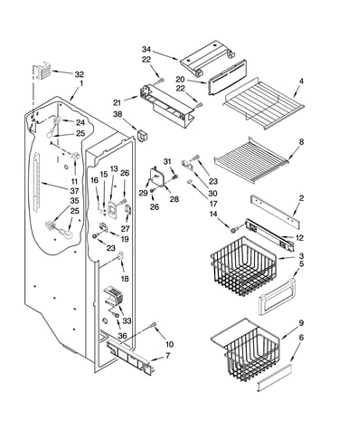 Freezer liner parts