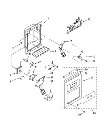 Dispenser front parts