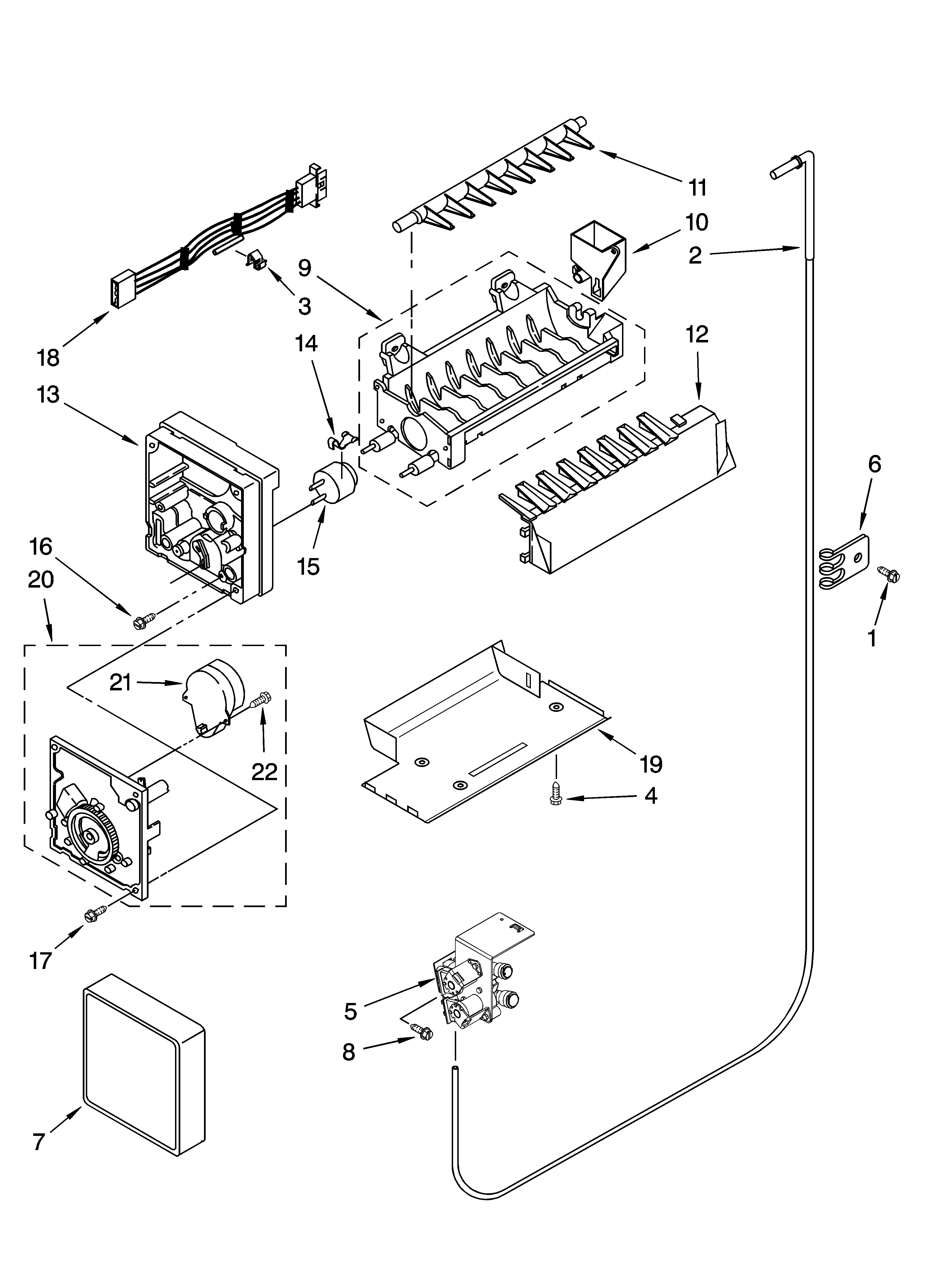 Icemaker parts, optional parts (not included)