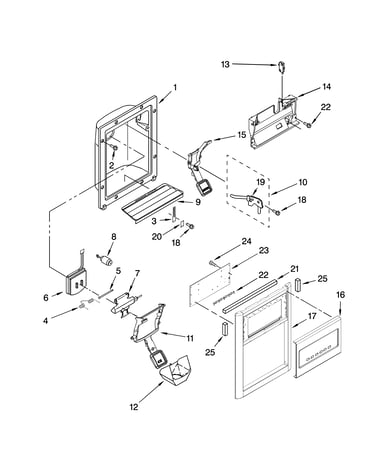 Dispenser front parts
