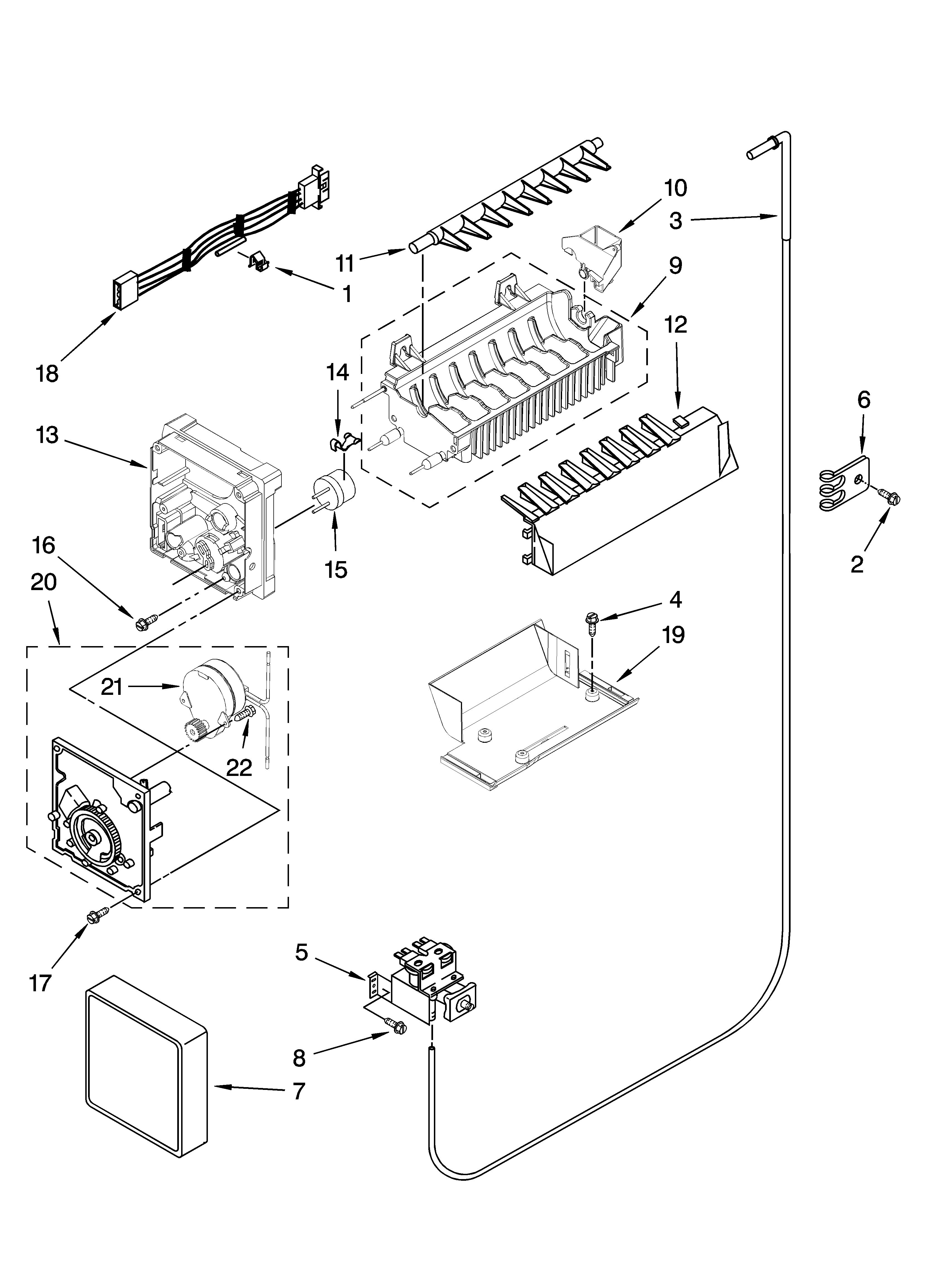 ICEMAKER PARTS, OPTIONAL PARTS (NOT INCLUDED)