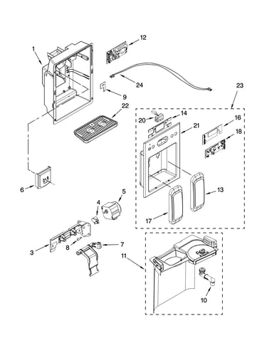 Dispenser front parts