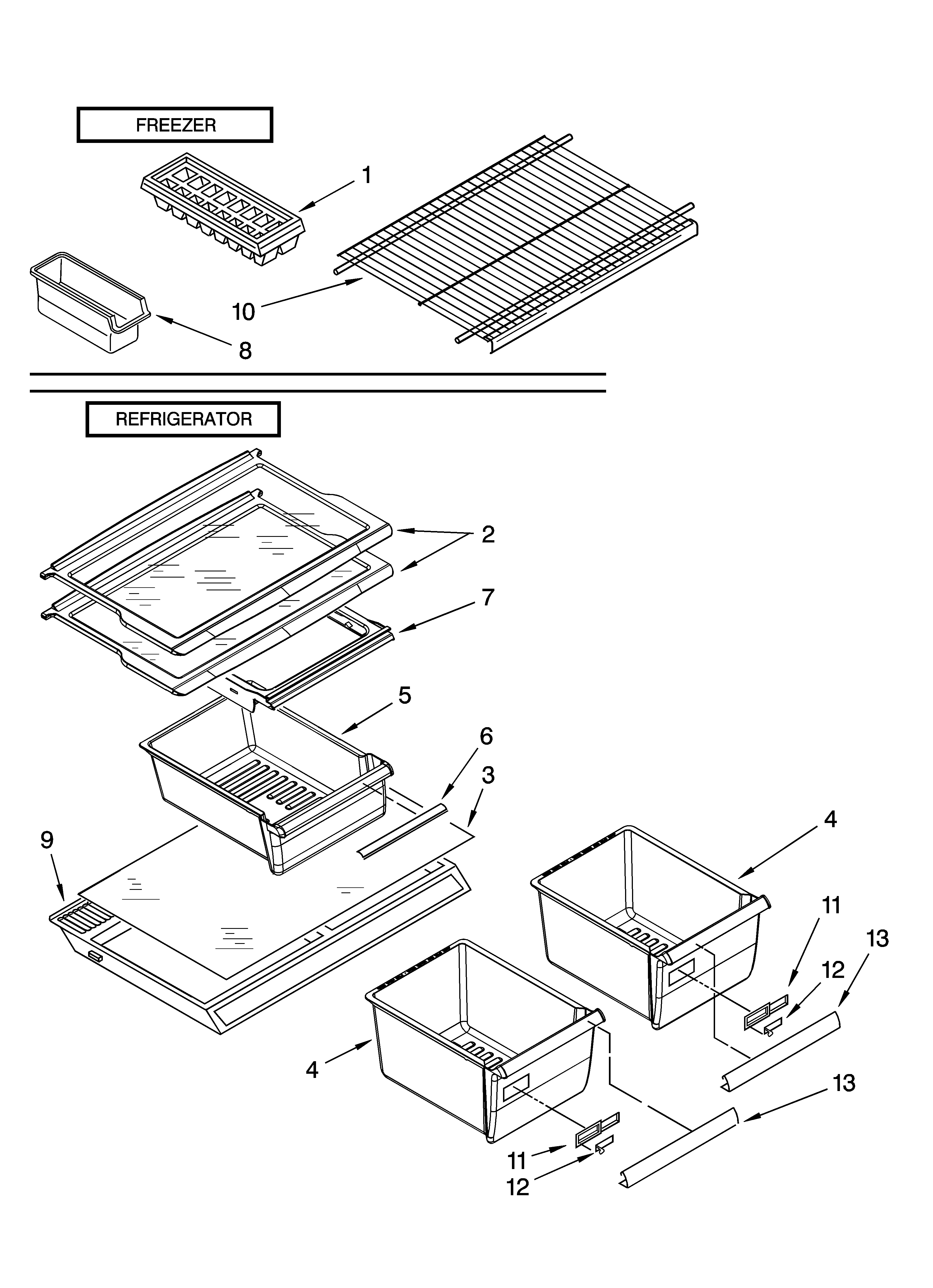 Shelf parts, optional parts