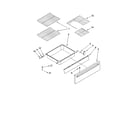 Whirlpool YGY399LXUQ10 drawer and rack parts, optional parts (not included) diagram
