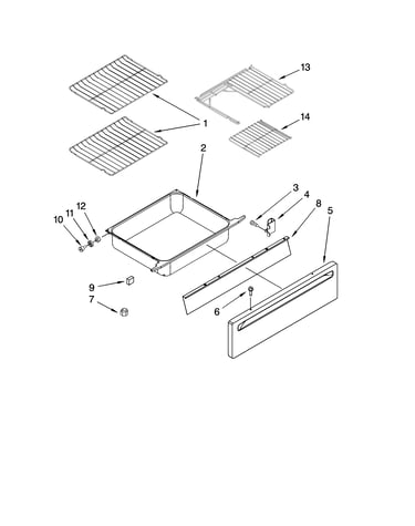 Drawer and rack parts, optional parts (not included)